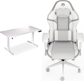 Endorfy Biurko Endorfy Atlas L Electric Białe 150 cmx78 cm + Fotel Scrim OWH biały