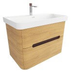 Kúpeľňová skrinka s umývadlom SAT Fusion 77,5x53x45 cm dub medový mat SATFUSION280DMMWBA SATFUSION280DMMWBA