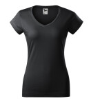 Fit tričko s výstrihom do V ebony gray L