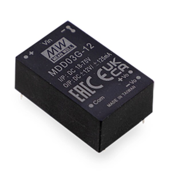 MEAN WELL MDD03F-15 DC / DC menič napätia, DPS 100 mA 3 W Počet výstupov: 2 x; MDD03F-15