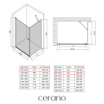 CERANO - Sprchovací kút Antelo L/P - 6 mm - chróm, transparentné sklo - 70x40x190 - otočný CER-8050BD115