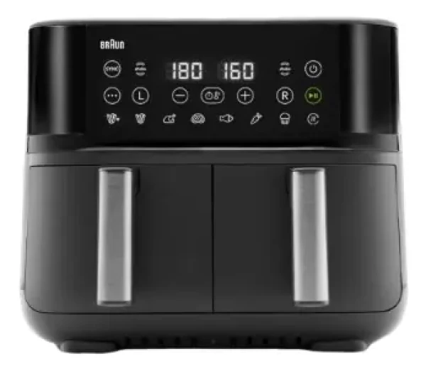 Braun Houshold TwinCook 3 TD 3030I čierna / Teplovzdušná fritéza / 2x 4 l / 2850 W / dotykový LCD (0X12500010)