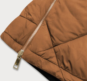 Čierno-karamelová obojstranná dámska zimná bunda (m-210a5) odstíny hnědé XL (42)