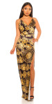 Sexy Maxi Dress With Print blackyellow Einheitsgroesse