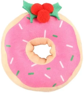 HUHUBAMBOO Hračka pre psov Donut ružová / Plyšová / Maznacia hračka pre psov (357223)