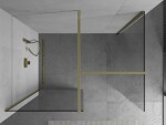 MEXEN/S - Kioto Sprchová zástena WALK-IN 120 x 85, transparent, zlatá 800-120-202-50-00-085