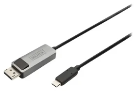 Digitus redukčný kábel USB-C - DisplayPort čierna / Redukčný kábel / DisplayPort 1.4 / 8K 30Hz / 3 m (DB-300334-020-S)