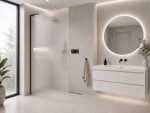 CERANO - Sprchová zástena Walk-in Onyx L-ľavá vzpera - 8 mm - čierna matná, mliečne sklo - 60x200 CER-8050BD764