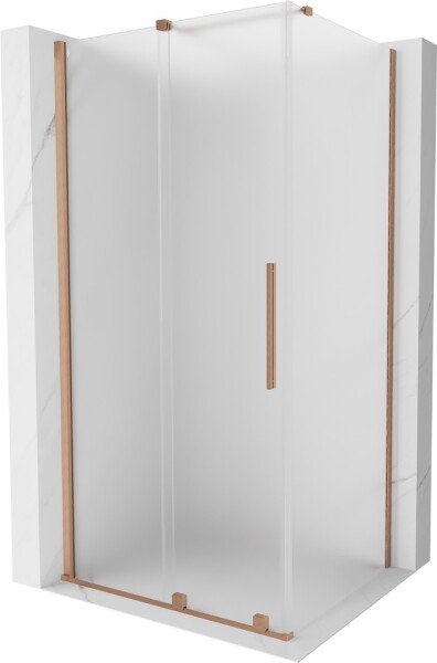 MEXEN/S - Velár sprchovací kút, posuvné dvere 100 x 85, dekor, meď kartáčovaná 871-100-085-31-65