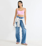 SLOGGI ZERO FEEL BLISS - čipkovaný top ako druhá koža Sloggi FLORAL PINK L
