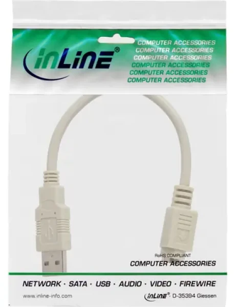 InLine USB-A - PS/2 béžová / Redukcia / 0,2 m (33102)