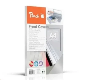 PEACH viazacie predné dosky 0.18mm A4 transparentný plast 100 ks (510013)