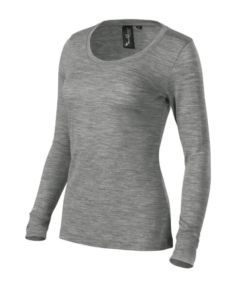 Dámske tričko Merino Rise LS tmavo šedá XL