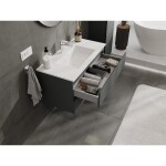 MEXEN/S - Orio kúpeľňová skrinka 90 cm s umývadlom Otis, 2 zásuvky, grafit mat/biela mat 91A10-09047-2-BFF66-W18M01