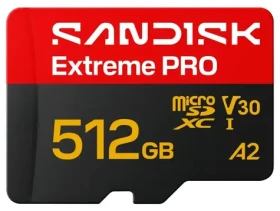 SanDisk Extreme PRO microSDXC 512 GB + adaptér / Pamäťová karta / Class 10 / UHS-I U3 / V30 / A2 / čítanie: 250 MB/s (SDSQXCJ-512G-GS6MA)