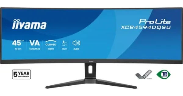 44.5" IIYAMA ProLite XCB4594DQSU-B1 čierna / LED / VA / Curved 1500R / 5120 x 1440 / 32:9 / 2 ms / 3000:1 / 450cd-m2 (XCB4594DQSU-B1)