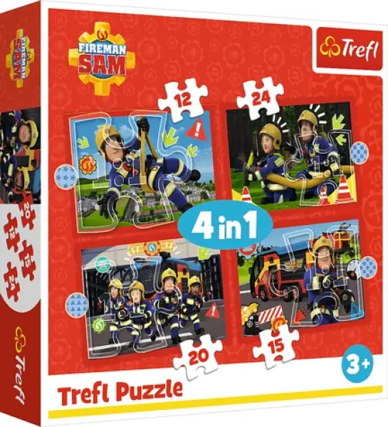 Trefl Puzzle Požiarnik Sam: Dobrodružstvo Požiarnika Sama 4v1