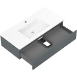 MEXEN/S - Orio kúpeľňová skrinka 100 cm s umývadlom Otis, 1 šuplík, grafit mat/biela mat 91A10-10023-1-BF66-W18M01
