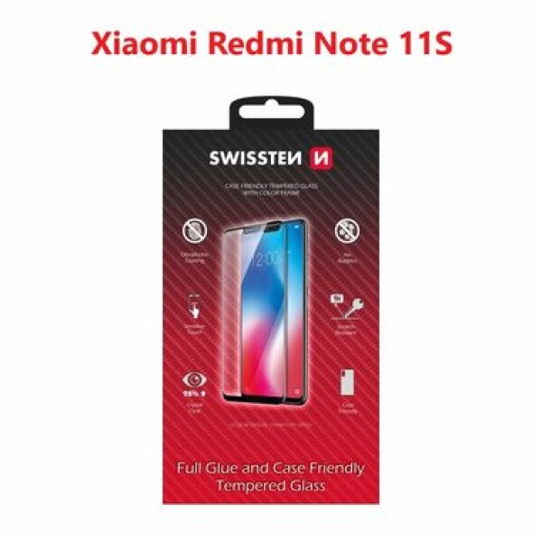 SWISSTEN FULL GLUE COLOR FRAME CASE FRIENDLY sklo pre XIAOMI REDMI NOTE 11S čierna (54501831)