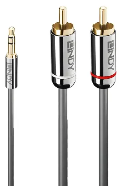 Lindy Cromo / Audio kábel / 3,5 mm jack - 2x RCA / 0,5 m / Antracit (35332)