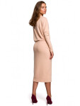 Dámske pletené šaty S245 Beige - Stylove S/M béžová