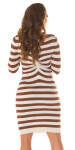 Sexy Knit Dress ruched with stripes Einheitsgroesse