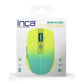 INCA IWM-511RS modrá, žltá / Bezdrôtová myš / 1600 DPI / 6 tlačidiel / Bluetooth 5.1 2,4GHz / USB-C (IWM-511RS)