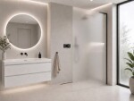 CERANO - Sprchová zástena Walk-in Onyx L-pravá vzpera - 8 mm - čierna matná, mliečne sklo - 110x200 CER-8050BD949