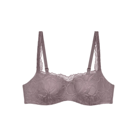 Dámska podprsenka Body Make-Up Illusion Lace Balconette Bra - Triumph coffee sugar (3091) 075E