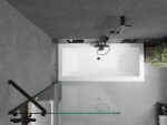 MEXEN/S - Cube obdĺžniková vaňa 170 x 80 cm s panelom + vaňová zástena 80, transparent, čierna 550517080X9508000070