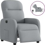 VidaXL vidaXL elektrickýfotel rozkładany, jasnoSivý, obity tkaniną