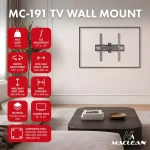 Maclean nástenný držiak TV čierna / Nástenný držiak pre TV / VESA 200x200-400x400 mm / 32-55" / nosnosť 30 kg (MC-191)