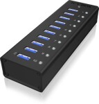 IcyBox IB-AC6110 USB Hub čierna / 10x USB 3.0 / s USB nabíjaním (IB-AC6110)