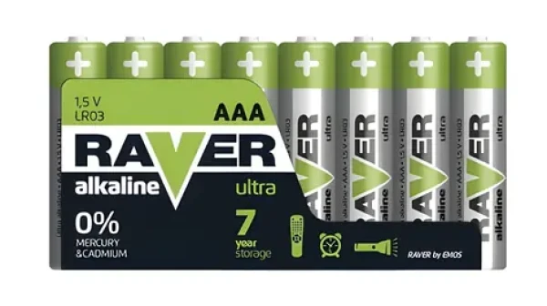 Raver B79118 / Alkalická batéria AAA (LR03) / 8 ks (440410065091)