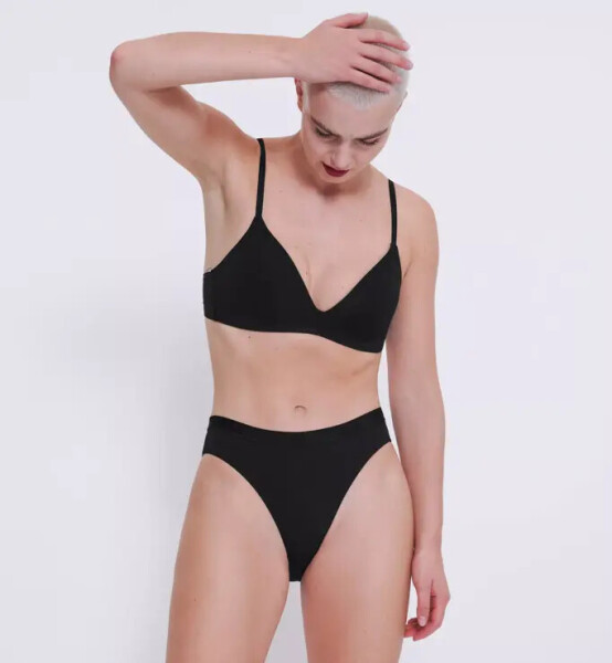 SLOGGI GO CASUAL - Tanga s vysokou nohou z mäkkej bavlny GOTS Sloggi BLACK XL