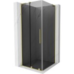 MEXEN/S - Velar L sprchovací kút, posuvné dvere 120 x 120, grafit, zlato kartáčovaná 871-120-120-43-55