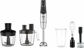 TEFAL InfinyForce Pro 5v1 HB95LD38 čierna / Tyčový mixér / 1200 W / 2 nádoby (0.8 + 0.5 l) / šľahacia metla (HB95LD38)