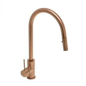 Drezová batéria SAT Aurum s vyťahovacou spŕškou, 2 prúdy brúsená rose gold SATBAUR286BRG SATBAUR286BRG