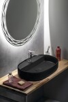 ISVEA - INFINITY OVAL keramické umývadlo na dosku, 60x40cm, čierna matná 10NF65060-2N