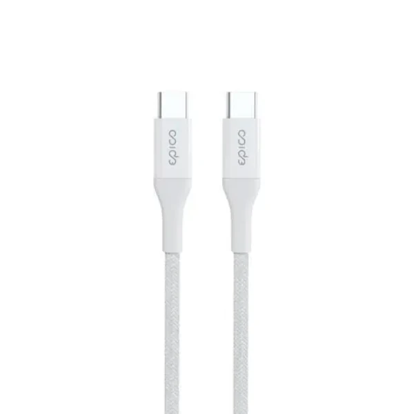 Epico pletený PD kábel USB-C na USB-C 0.3m biela (9915141100005)