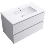 CERANO - Kúpeľňová skrinka Carole + keramické umývadlo Todo - biela matná - 81x50x46,5 CER-476309