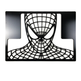 Veselá Stena Drevená nástenná dekorácia Spiderman portrét čierny