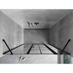 MEXEN/S - Mist sprchové dvere krídlové pravé 145, čierna dekor, čierna 8A4-145-001-70-77-P