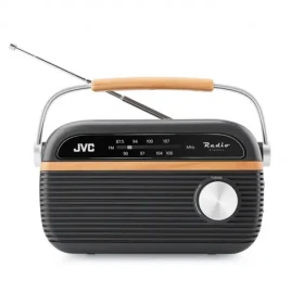 JVC RA-E215G sivá / Prenosné rádio / FM / 2W / batériové aj sieťové napájanie (JVCRAE215G)
