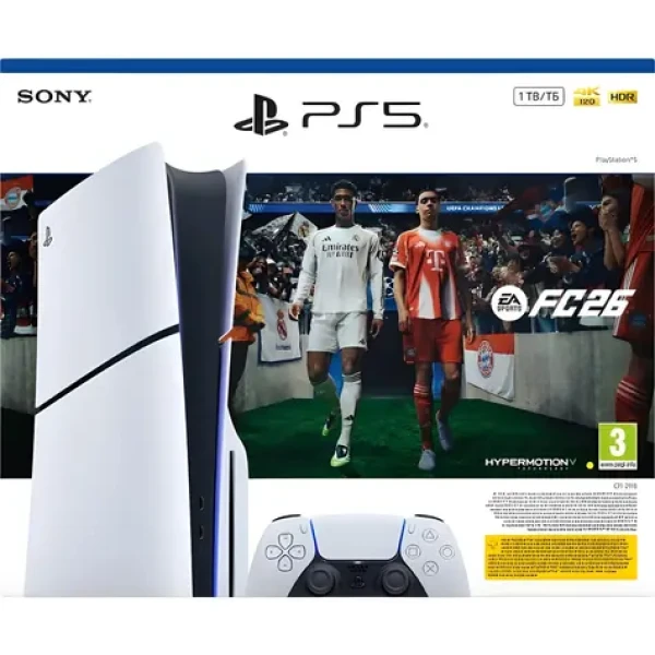 Sony PlayStation 5 Slim čierna, biela / Herná konzola / 1TB SSD / 4K UHD / Blu-ray / EA Sports FC 26 (CFI-2116A)
