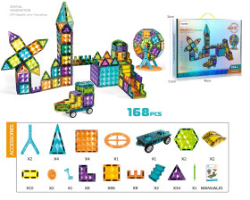 Mamido Mamido Magnetická stavebnica 168 dielov Diamond 4D MT1238
