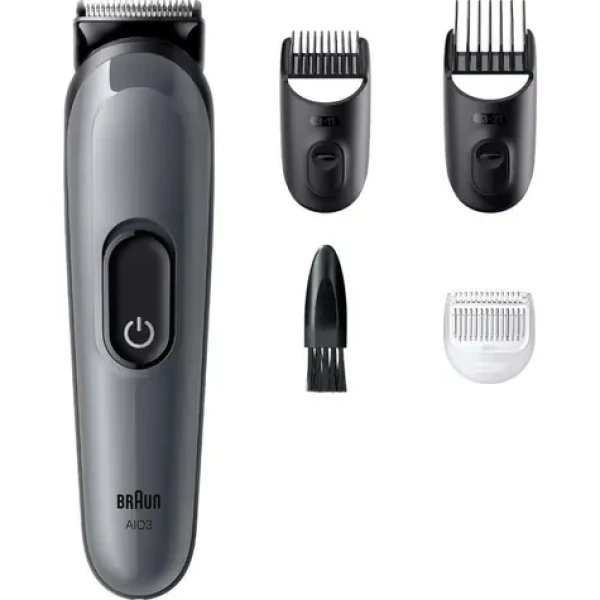 Braun Series 3 AIO3500 tmavo šedá / Zastrihávač / 3 nástavce / 0-21 mm / 50 min prevádzka (AIO3500)