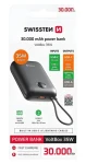 Swissten VOLTBOX 30000 mAh čierna / Powerbanka s integrovanými káblami / 35W / USB-C Lightning