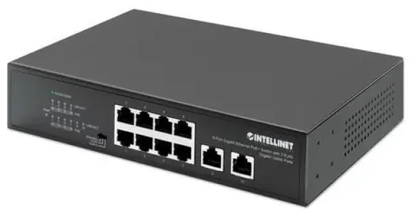 Intellinet Switch 8x Gigabit PoE+ 120W / 8- Port / 1000 Mbps / 2x RJ45 Uplink (561402)