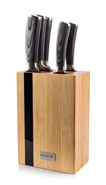 G21 Gourmet Rustic / Sada nožov / 5 ks / bambusový blok (G21GRUS5)